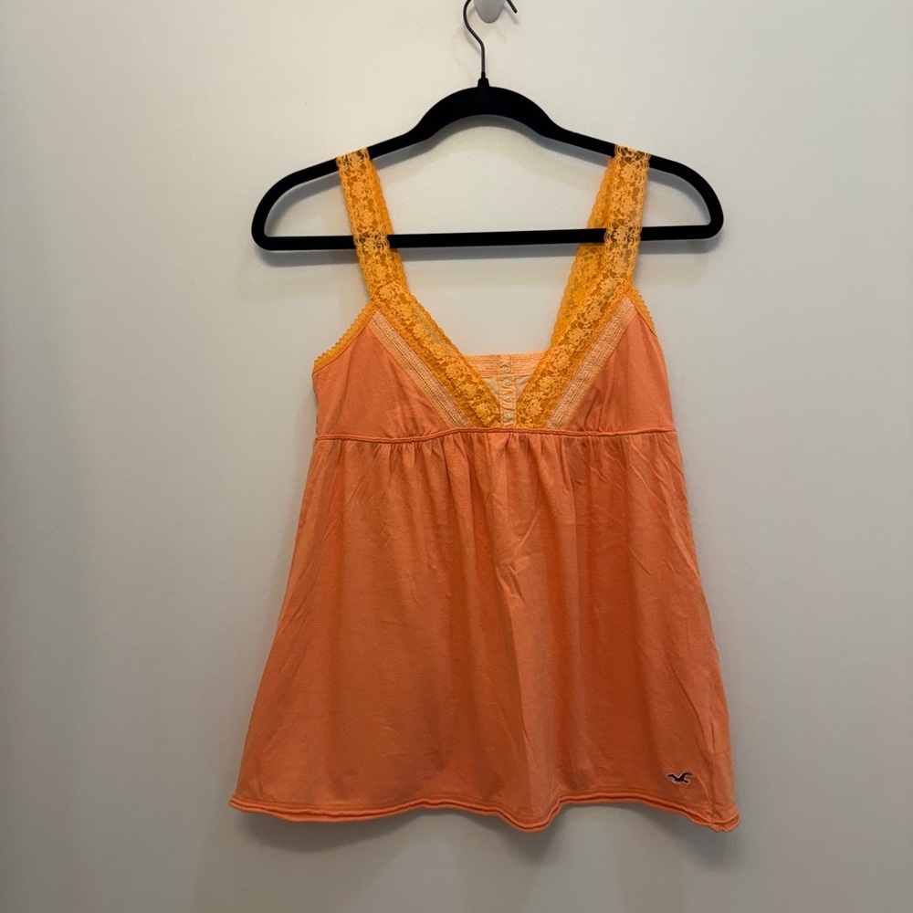 Hollister Y2K Orange Lace Babydoll Tank